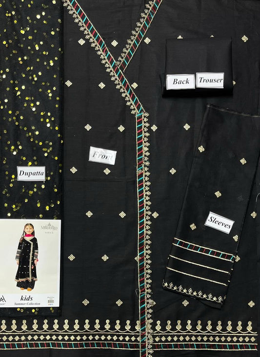 Maria.B Kids Black Embroidered Kurti D#126