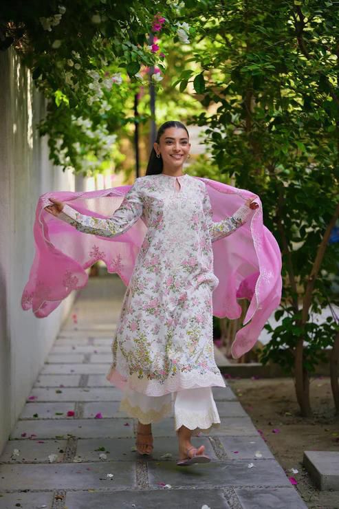 ZAIB Printed Lawn 3pc Unstitched Cotton Trouser 2026 | Nuqta Fashion