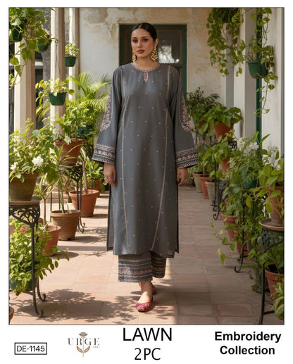 BATIK Pure Lawn Heavy Embroidered 3pc Unstitched Summer 2026 - Design 4 | Nuqta Fashion