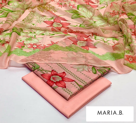Chiffon Dupatta Printed Lawn 3pc 2026 | Nuqta Fashion