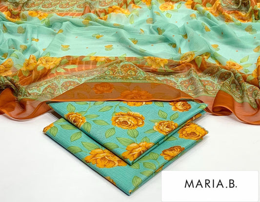 Chiffon Dupatta Printed Lawn 3pc 2026 | Nuqta Fashion