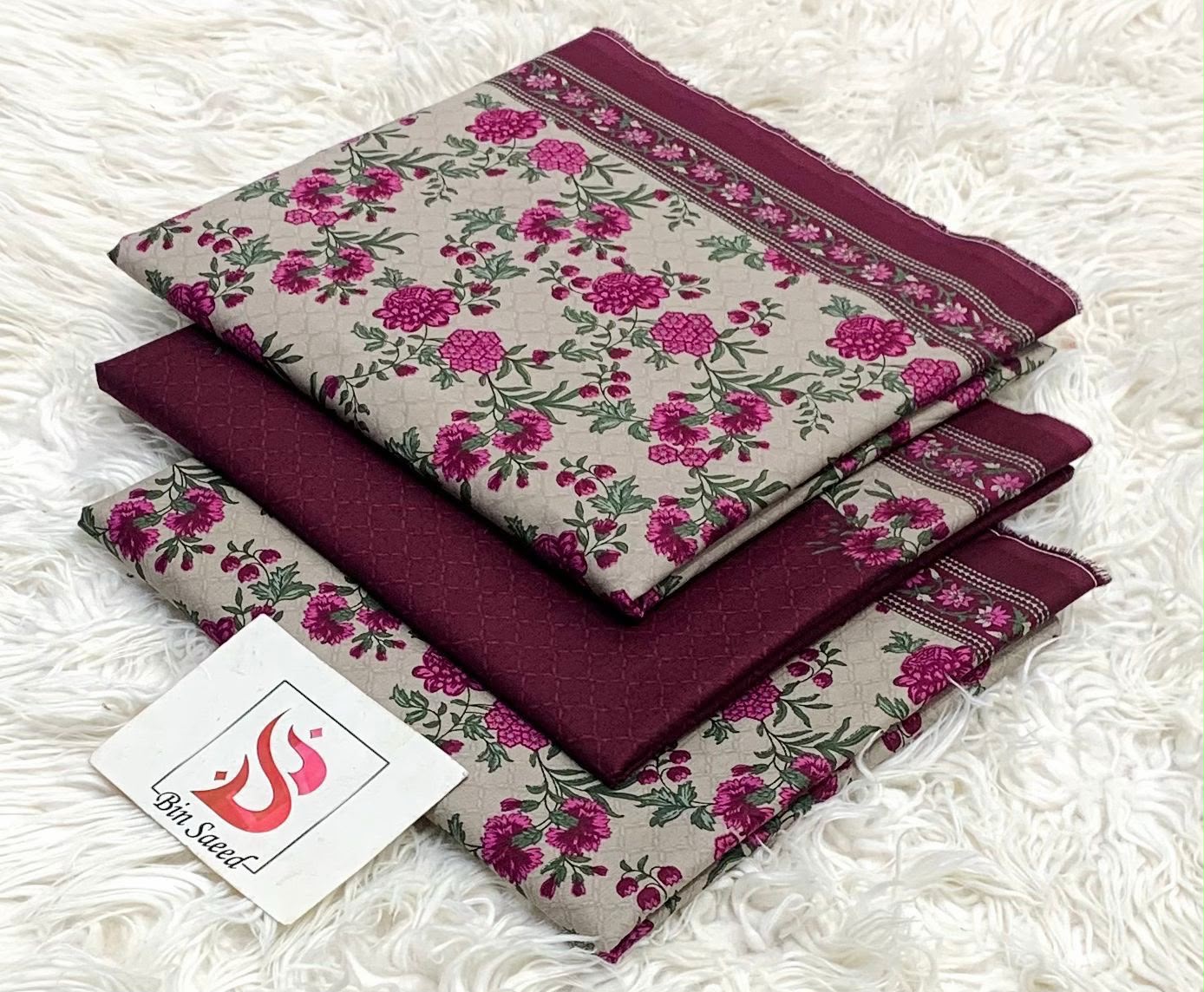 BIN SAEED LAWN COLLECTION 2026 100% ORIGINAL