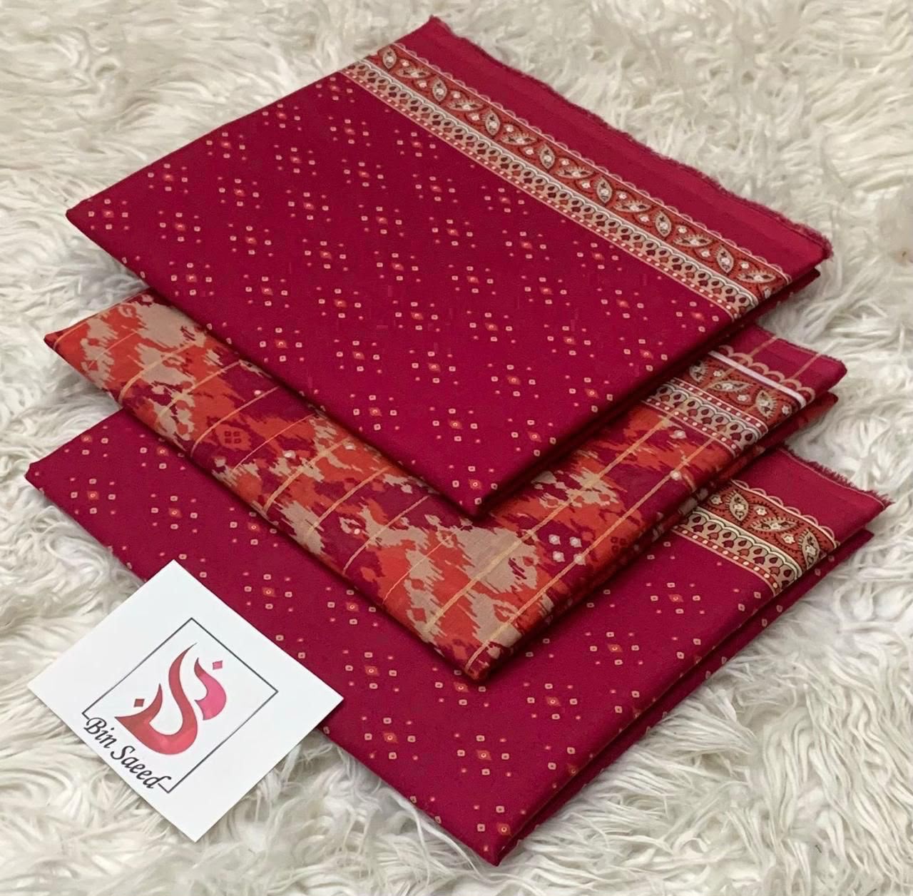 BIN SAEED LAWN COLLECTION 2026 100% ORIGINAL