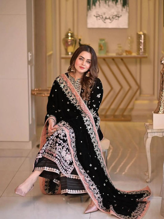 Aneela's Embroidered Lawn Unstitched Suit 2026 D#1 | Nuqta Fashion