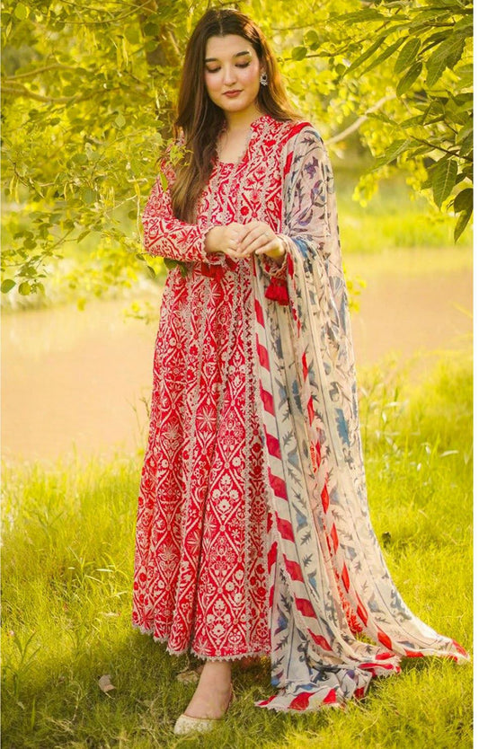 Aneela's Embroidered Lawn Unstitched Suit 2026 D#3 | Nuqta Fashion
