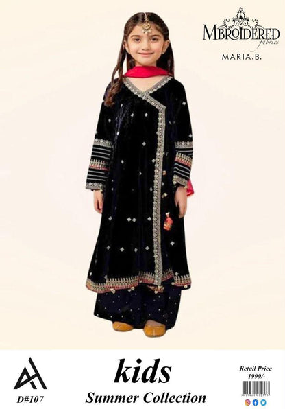 Maria.B Kids Black Embroidered Kurti D#126