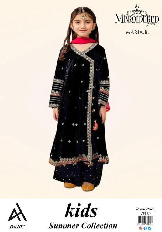Maria.B Kids Black Embroidered Kurti D#126