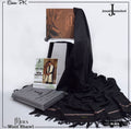 J. Men Premium Woolen Shawl D-005 (Jet Black)