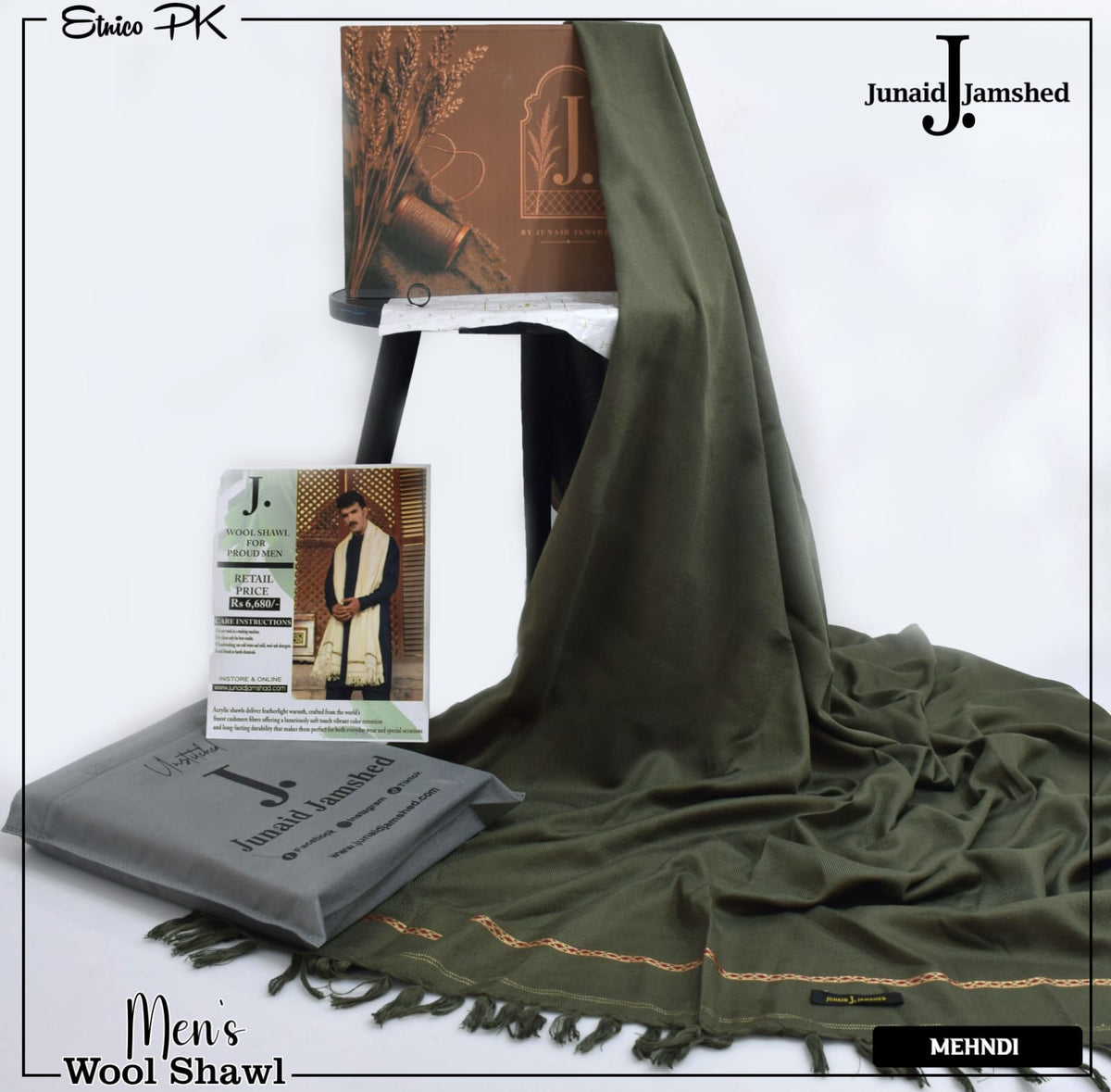 J. Men Premium Woolen Shawl D-008 (Mehdi)