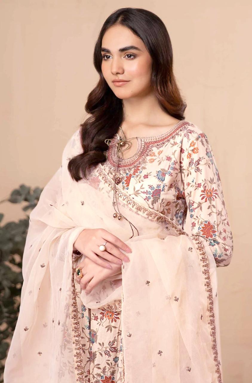 MARIA B Printed Lawn 3pc Unstitched Embroidered Summer 2026 | Nuqta Fashion