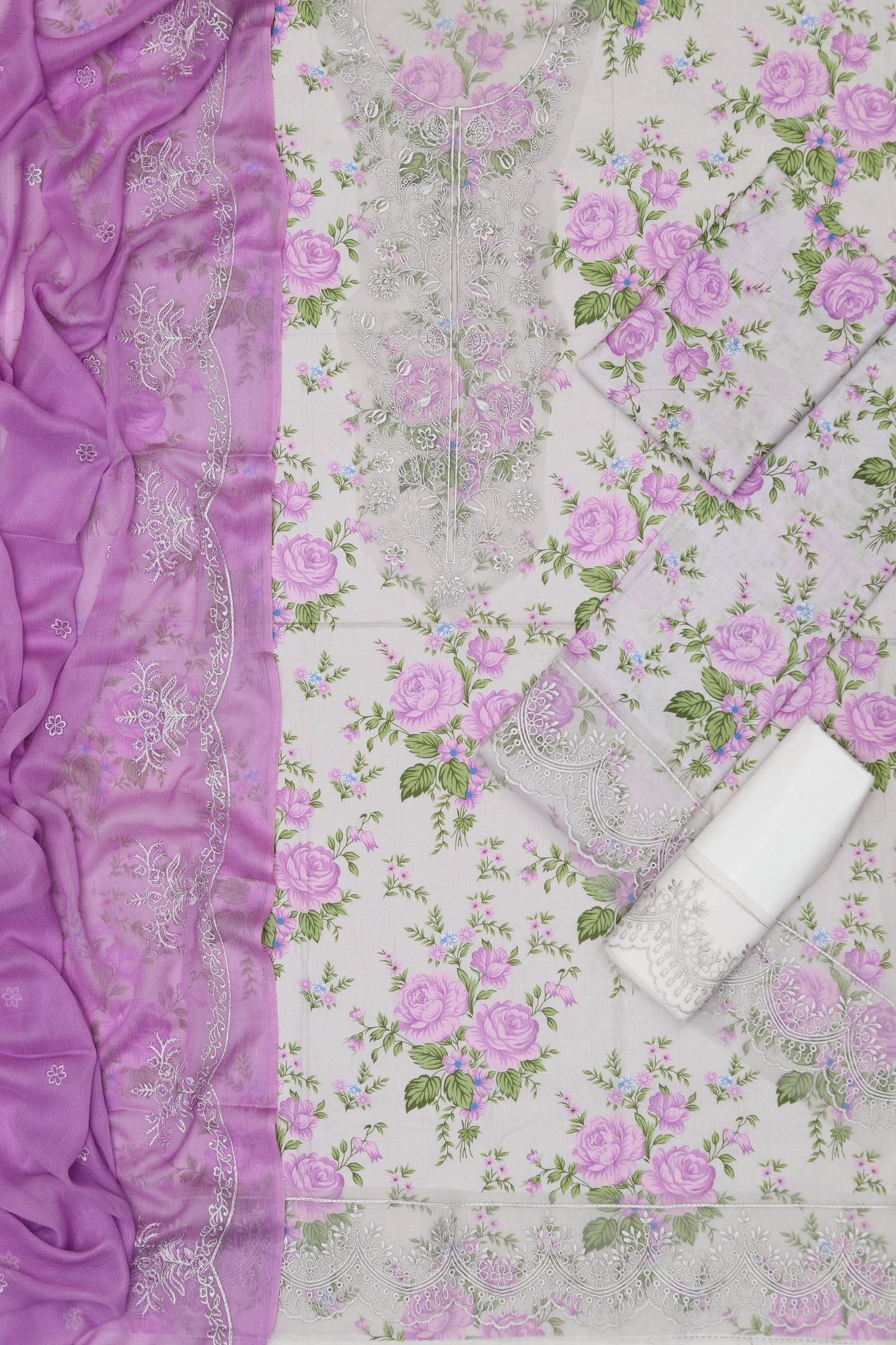 ZAIB Printed Lawn 3pc Unstitched Cotton Trouser 2026 | Nuqta Fashion