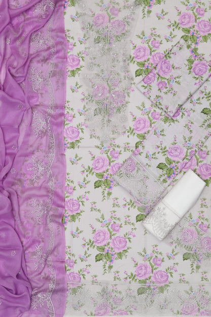 ZAIB Printed Lawn 3pc Unstitched Cotton Trouser 2026 | Nuqta Fashion