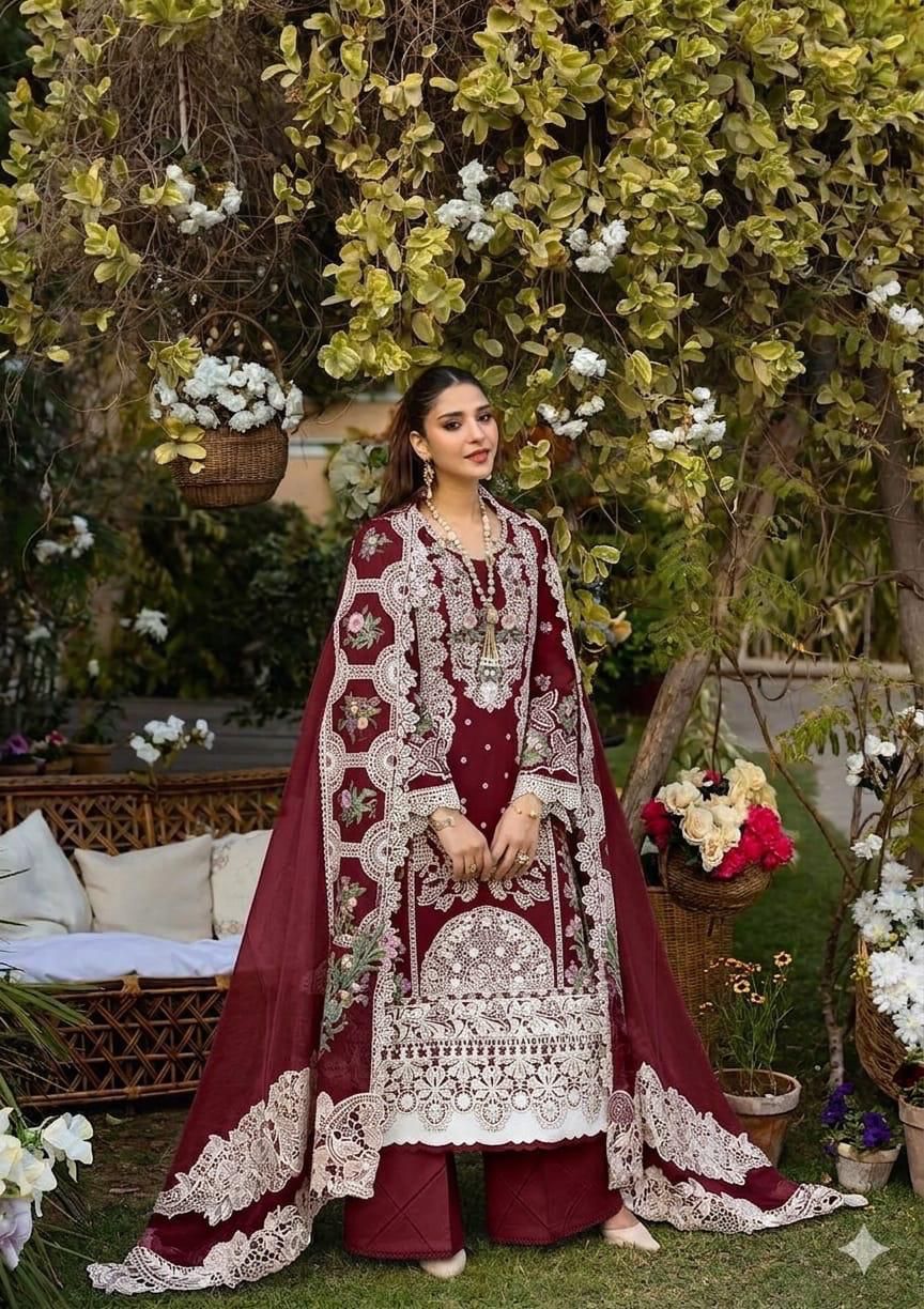 ELAF Chickenkari Khaddi Net 3pc Unstitched Summer Lawn 2026 | Nuqta Fashion