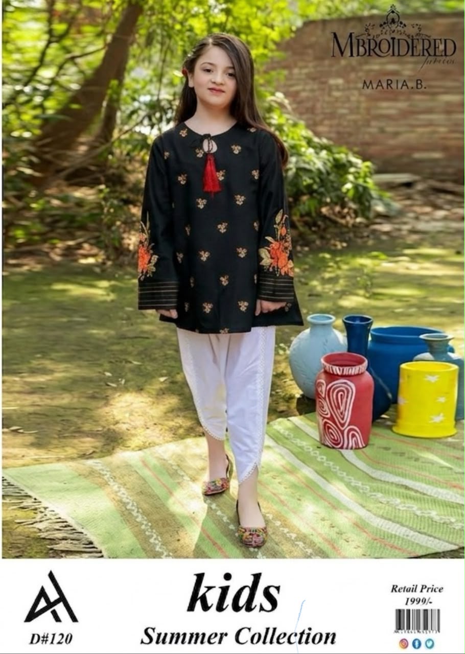 Maria.B Kids Lawn 3-Piece - Green Frock D#137